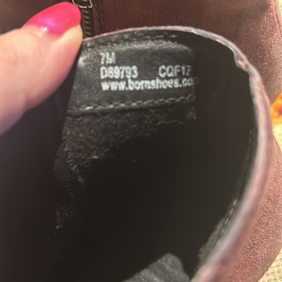 BORN Red Distressed Suede Michel Booties Size 7 - Picture 5 of 6